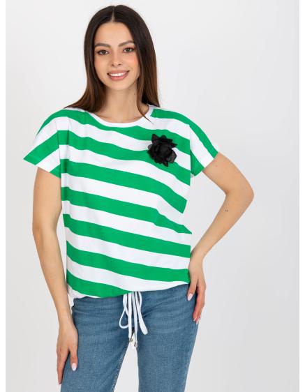 Női virágmintás blúz DAMA fehér és zöld