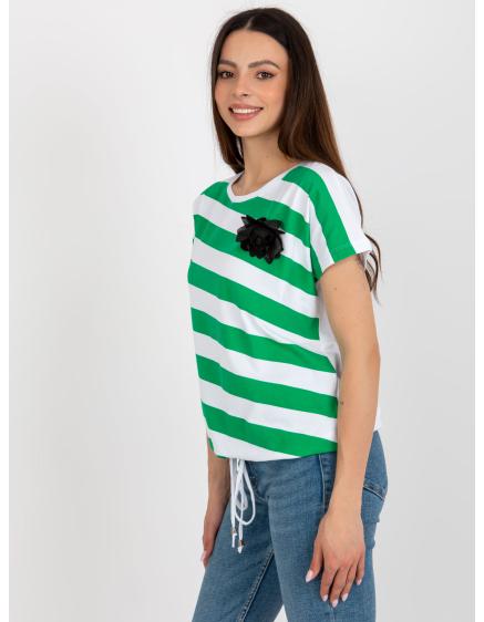 Női virágmintás blúz DAMA fehér és zöld