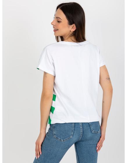 Női virágmintás blúz DAMA fehér és zöld