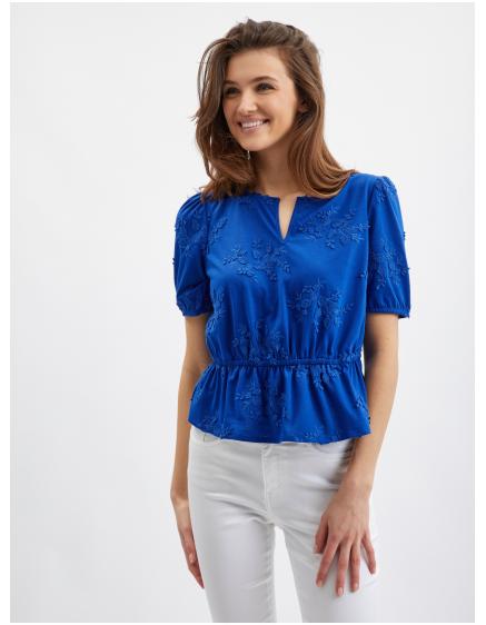 Kék női virágos blúz