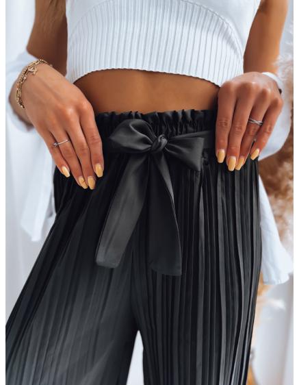 Női pliszírozott nadrág RUFFLES fekete