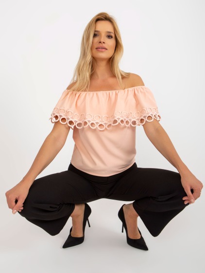 Dámská halenka s krajkou LINA broskvová