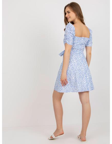 Dámské šaty s krátkým rukávem YORA bílomodré 
