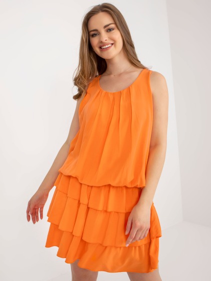 Dámské šaty s volánky OCH BELLA oranžové 