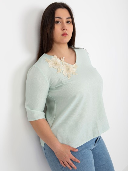 Dámská halenka elegantní plus size MYCHELLE mátová  