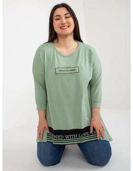 Női plus size pamut tunika CERA pisztácia