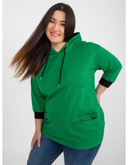 Női nyomtatott pamut plus size blúz PATRICE zöld