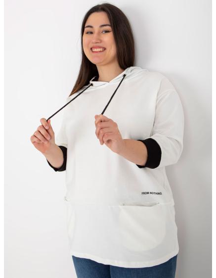 Női plus size pamut blúz PHILLIPA ekrü színben