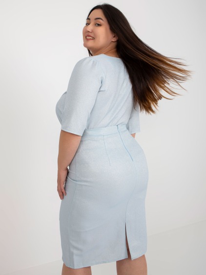 Női plus size szoknya ELLE világoskék