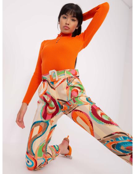 Női nyomtatott szövetnadrág IRL bézs színben