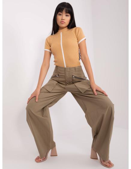 Női rövid ujjú blúz LYNN barna