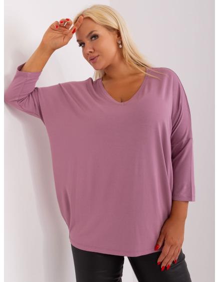 Dámska blúzka s 3/4 rukávom plus size SPINA ružová