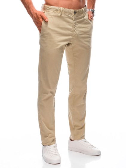 Pánské kalhoty chino P1359 tmavě béžové