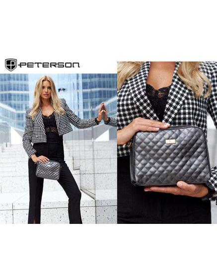 Taška PETERSON PTN CP204465 D.Grey z ekokůže