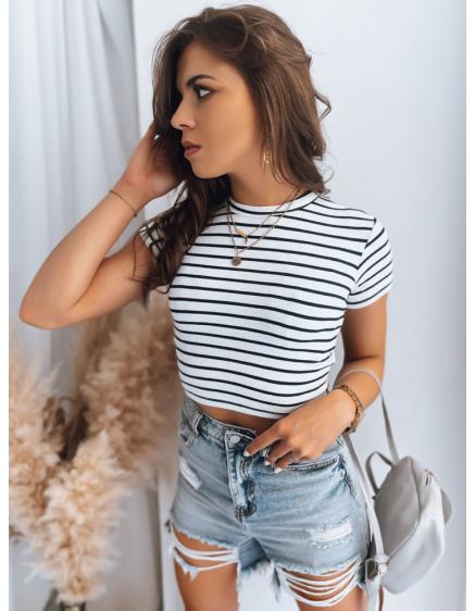 Dámské pruhované tričko LUNA ROSE bílé