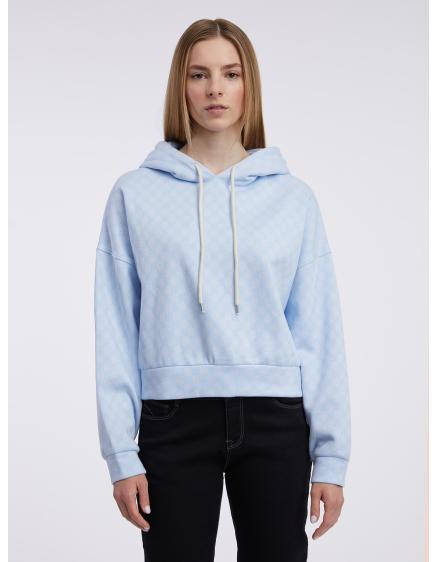 Vintage puha crop logós pulóver