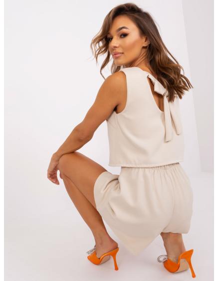 Dámska súprava so šortkami LOODA svetlo béžová