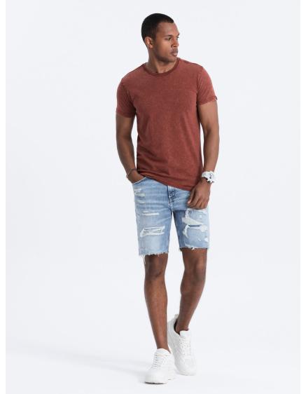 Férfi ACID WASH póló vörös V3 S1638