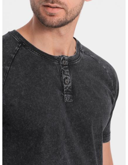 Férfi henley póló fekete V1 S1757