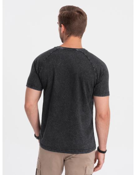 Férfi henley póló fekete V1 S1757