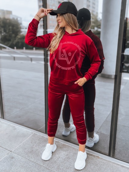 Dámská velurová souprava VIP PRIVATE vínová