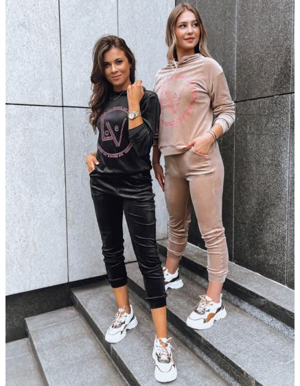 Női bársony szett VIP PRIVATE barna