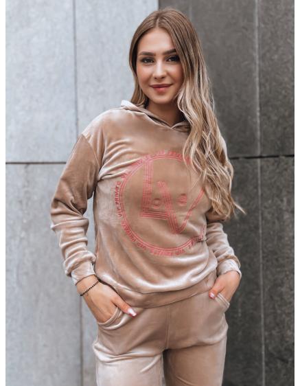 Női bársony szett VIP PRIVATE barna