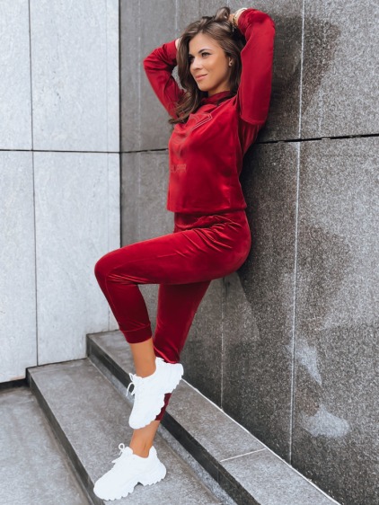 Dámská velurová souprava VOGUE bordó