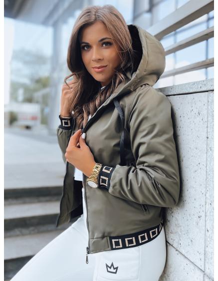 Dámska bunda bomber s kapucňou SELENE zelená