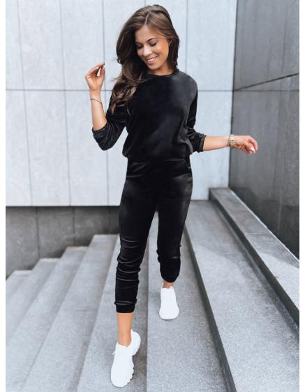 Dámská sametová tepláková souprava VELVET HARMONY černá