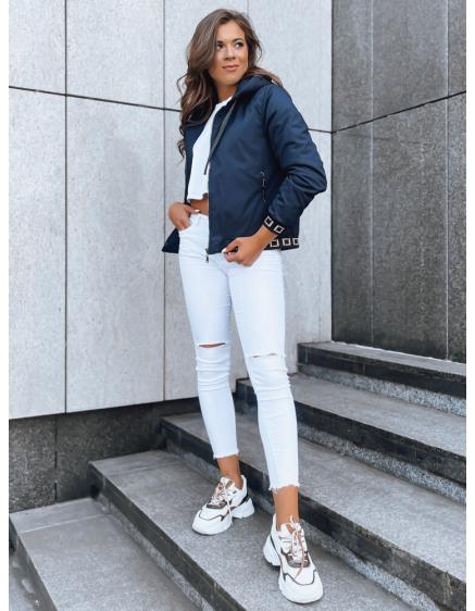 Dámska prešívaná bunda s kapucňou SELENE tmavomodrá