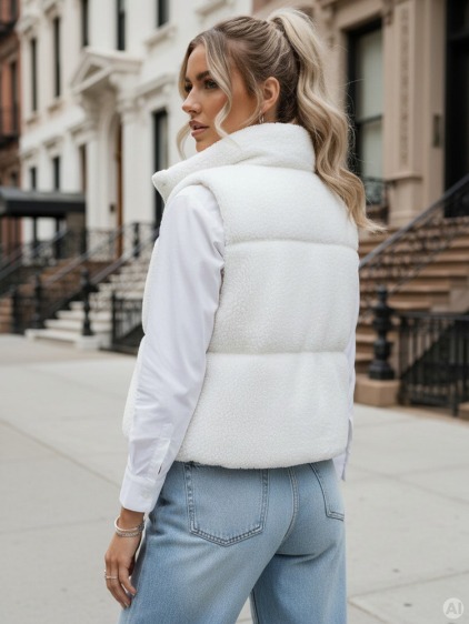 Dámska vesta a'la Lambskin BEEWARM krémová – fotografie produktu 3