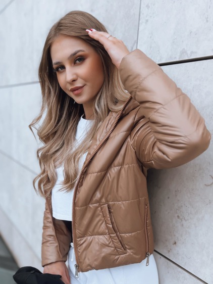Dámska krátka prešívaná bunda SPORT HEVEN zlatá – fotografie produktu 3