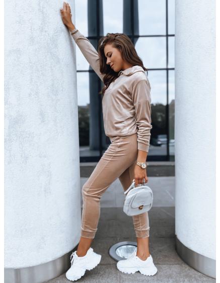 Dámský velurový komplet SO COMFY béžový 
