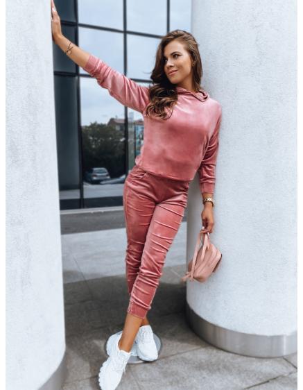 Női puha bársony szett SO COMFY rózsaszín