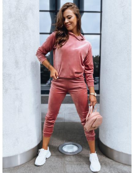 Női puha bársony szett SO COMFY rózsaszín