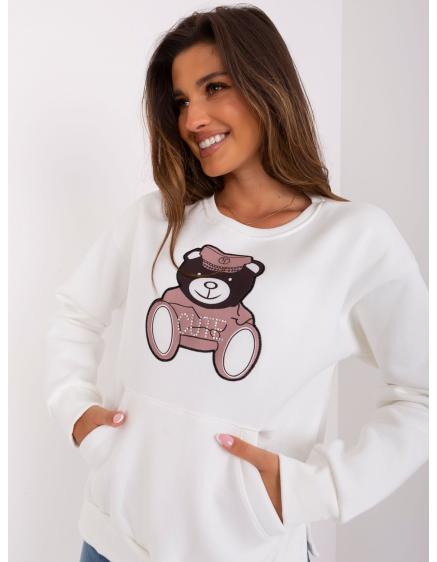 Női kapucnis pulóver CRISTINA ekrü színben