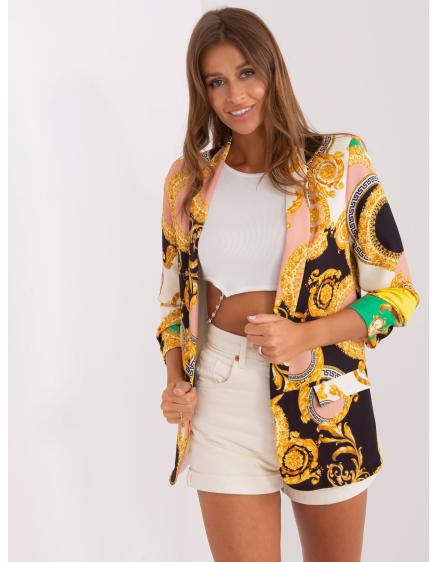 Dásmké sako s volánkovými rukávy ROSANA černo-béžové 