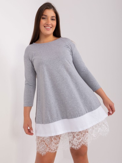 Női plus size pamutruha LILIANA szürke