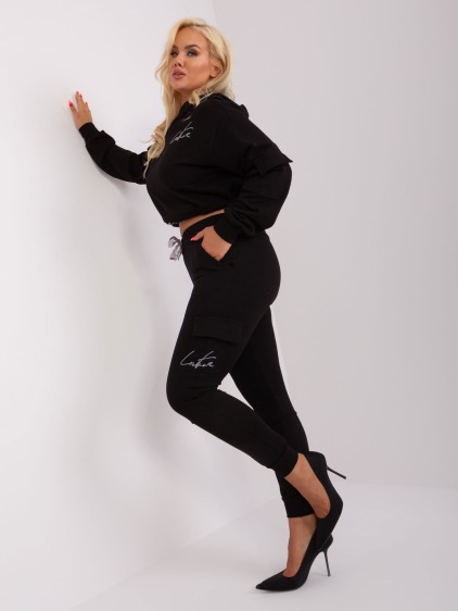 Dámska súprava plus size cargo nohavíc SAMA čierna