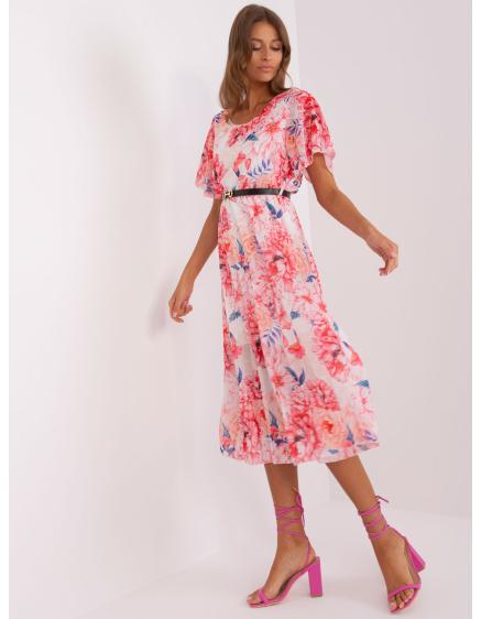 Dámske kvetinové šaty KATE béžové a ružové