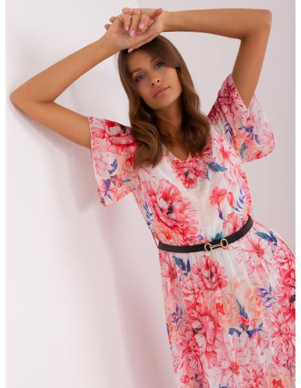 Dámske kvetinové šaty KATE béžové a ružové