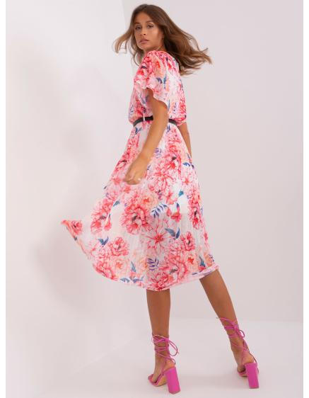 Dámske kvetinové šaty KATE béžové a ružové