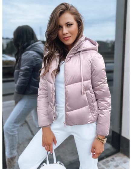 Női rövid télikabát LOLAROSE rózsaszín