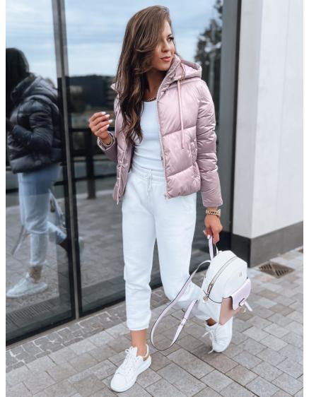 Női rövid télikabát LOLAROSE rózsaszín