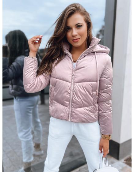 Női rövid télikabát LOLAROSE rózsaszín