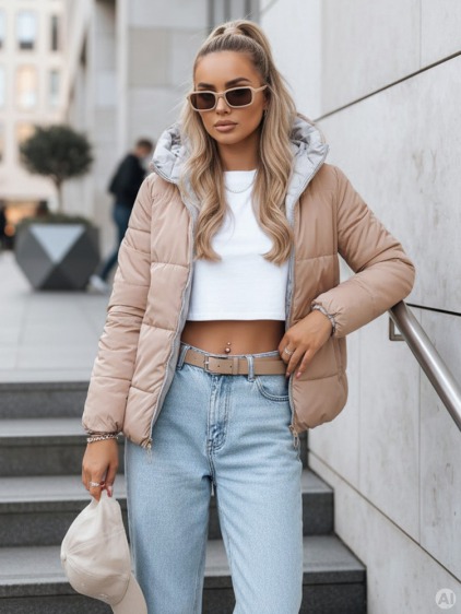 Dámska obojstranná páperová bunda VICTORIA SNUG sivá – fotografie produktu 2
