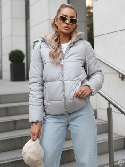 Dámska obojstranná páperová bunda VICTORIA SNUG sivá – fotografie produktu 4
