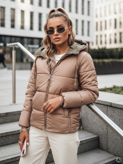 Dámska obojstranná páperová bunda VICTORIA SNUG zlatá – fotografie produktu 4