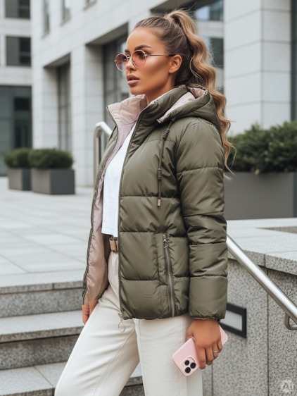 Dámska obojstranná páperová bunda VICTORIA SNUG zelená